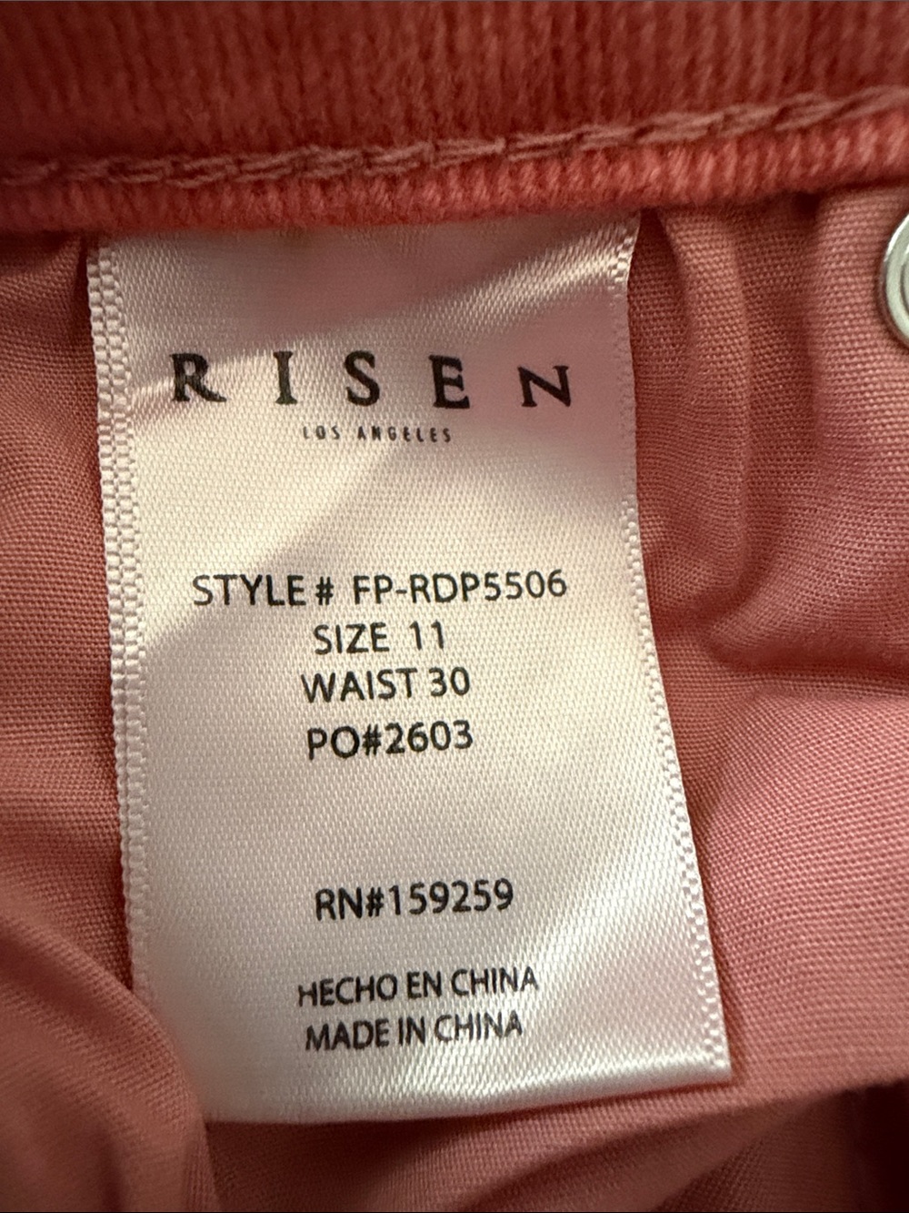 Risen Cropped Wide-Leg Jeans in Peach Blossom - Picture 6 of 7